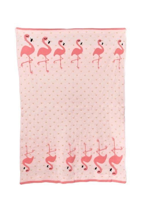 Paturica tricotata din bumbac Flamingo Bizzi Growin