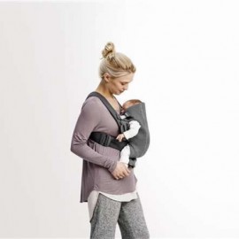 BabyBjorn - Marsupiu anatomic Mini cu pozitii multiple de purtare - Dark Grey 3D Jersey